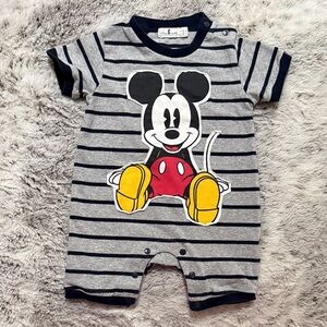 Disney Gray and Black Mickey Mouse Bodysuit